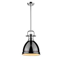 Golden Duncan Small Pendant with Rod - Chrome - 3604-S CH-BK