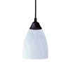 ELK Classico 1 Light Pendant In Dark Rust And Simply White Glass - 406-1WH