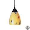 ELK Classico 1 Lt Pendant In Dark Rust & Yellow Blaze Glass w/Recessed Light Kit - 406-1YW-LA