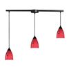 ELK Lighting Classico 3 Light Pendant In Dark Rust And Fire Red Glass - 406-3L-FR