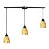 ELK Lighting Classico 3 Light Pendant In Dark Rust And Yellow Blaze Glass - 406-3L-YW