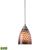 ELK Arco Baleno 1 Light LED Pendant In Satin Nickel And Coco Glass - 416-1C-LED