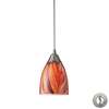 ELK Arco Baleno 1 Light Pendant In Satin Nickel And Multi Glass With Adapter Kit - 416-1M-LA