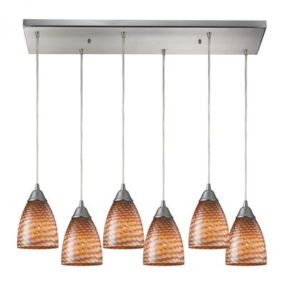 ELK Lighting Arco Baleno 6 Light Pendant In Satin Nickel - 416-6RC-C