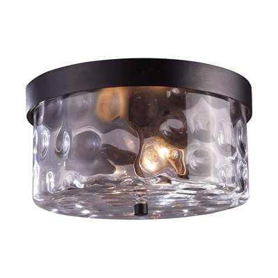 ELK Grand Aisle 2 Light Outdoor Flushmount In Weathered Charcoal - 42253/2