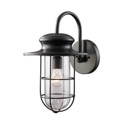 ELK Portside 1 Light Outdoor Wall Sconce In Matte Black - 42285/1