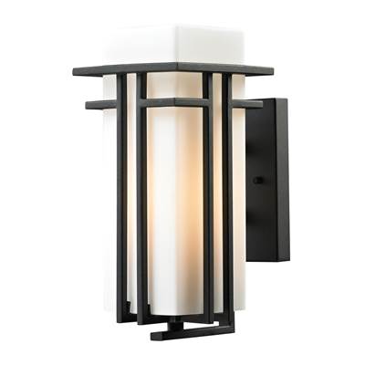 ELK Croftwell 1 Light Outdoor Sconce In Textured Matte Black - 45085/1