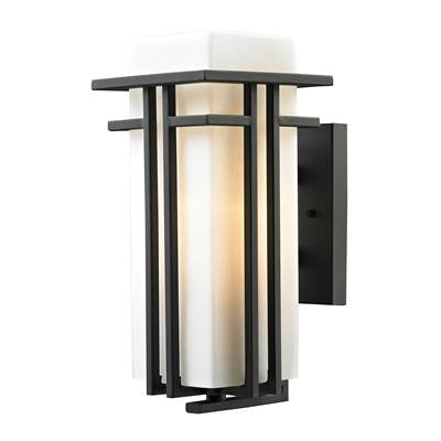 ELK Croftwell 1 Light Outdoor Sconce In Textured Matte Black - 45086/1