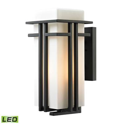 ELK Croftwell 1 Light Outdoor LED Sconce In Textured Matte Black - 45087/1-LED