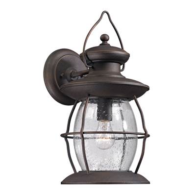 ELK Village Lantern 1 Light Outdoor Sconce In Weathered Charcoal - 47042/1