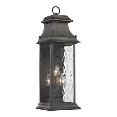 ELK Forged Provincial 3 Light Outdoor Sconce In Charcoal - 47051/3