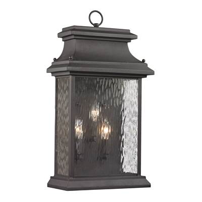 ELK Forged Provincial 3 Light Outdoor Sconce In Charcoal - 47054/3