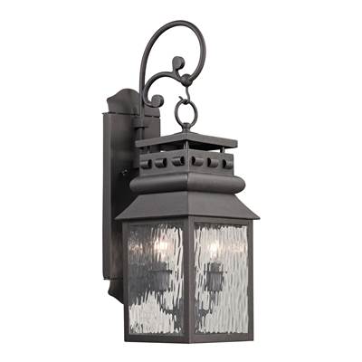 ELK Forged Lancaster 2 Light Outdoor Sconce In Charcoal - 47065/2