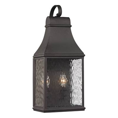 ELK Forged Jefferson 2 Light Outdoor Sconce In Charcoal - 47071/2