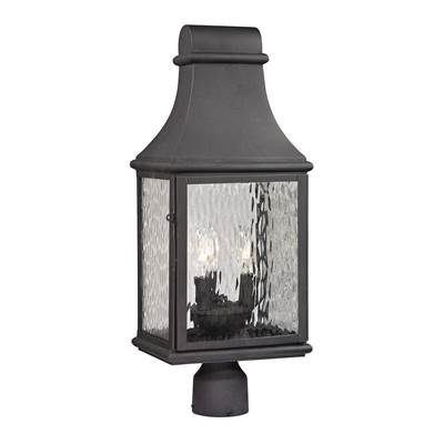 ELK Forged Jefferson 3 Light Outdoor Post Lamp In Charcoal - 47075/3