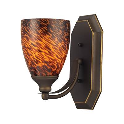 ELK Bath And Spa 1 Light Vanity In Aged Bronze And Espresso Glass - 570-1B-ES