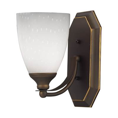 ELK Bath And Spa 1 Light Vanity In Aged Bronze And Simple White Glass - 570-1B-WH