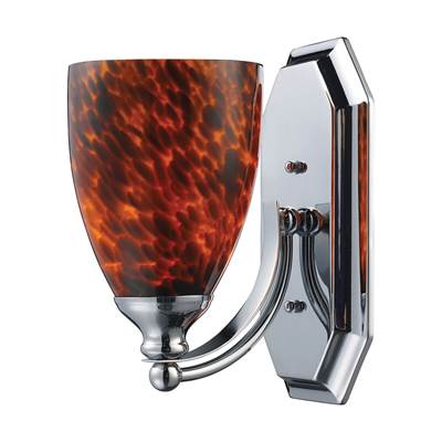 ELK Bath And Spa 1 Light Vanity In Polished Chrome And Espresso Glass - 570-1C-ES