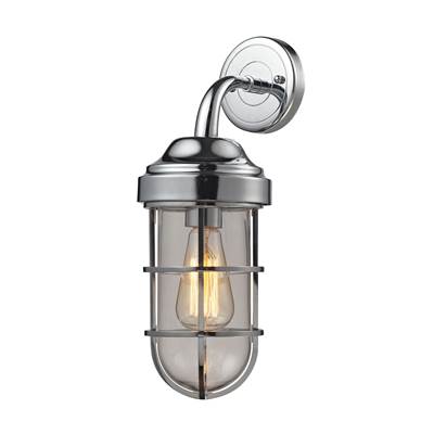 ELK Seaport 1 Light Wall Sconce In Polished Chrome And Clear Glass - 66345/1