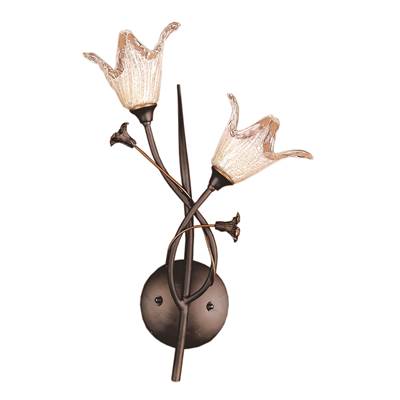 ELK Fioritura 2 Light Wall Sconce In Aged Bronze And Hand Blown Glass - 7953/2