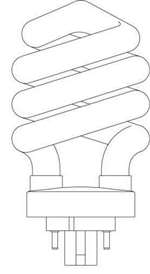 Forte Lighting 26W 4-Pin Spiral Lamp 2700K in White Glass 80002-27