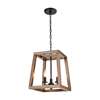 Elk Barrow 3-Light Chandelier - Birchwood, Matte Black - 81415/3