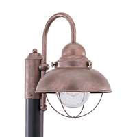 Sea Gull Sebring 1-LT Outdoor Post Lantern - Weathered Copper - 8269-44