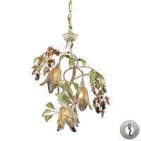 ELK Huarco 3 Lt Chandelier In Seashell & Green w/Recessed Light Kit - 86051-LA