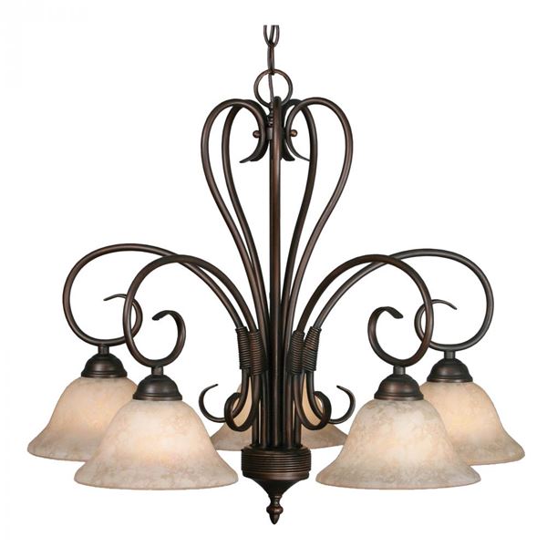 Golden Homestead RBZ 5 Light Nook Chandelier - Same as 8606-D5 RBZ Rubbed Bronze 8606-D5 RBZ-TEA