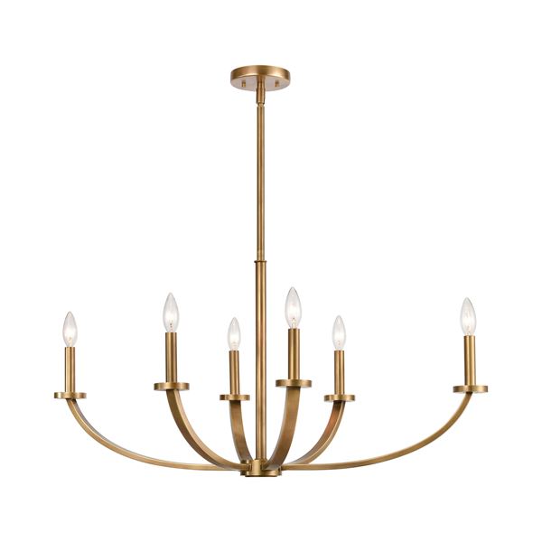 Elk Erindale 6-Light Island Light - Natural Brass - 89048/6