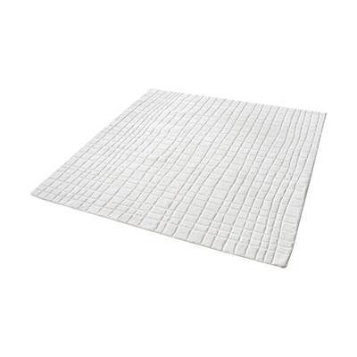 Blockhill Handwoven Wool Rug In Cream - 16-Inch Square
