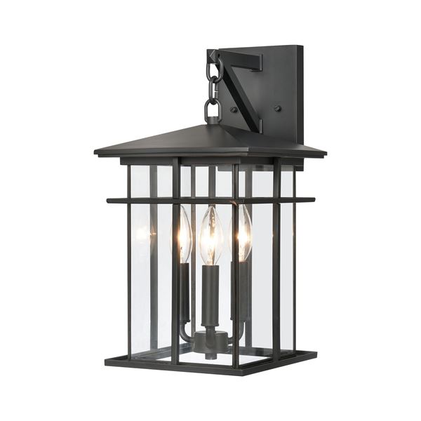 Elk Oak Park 3-Light Outdoor Wall Mount - Matte Black - 89361/3