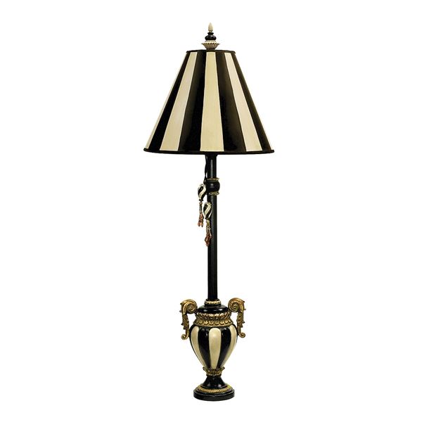 Elk Carnival Stripe Table Lamp - Antique White, Black - 91-234