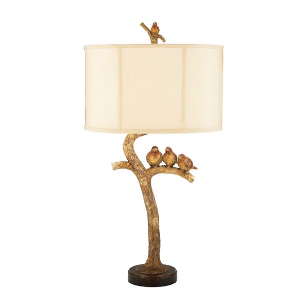 Elk Three Bird Light Three Bird Table Lamp - Black, Gold Leaf - 93-052