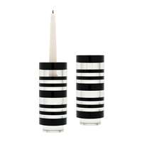 Small Sliced Tuxedo Crystal Candleholders - Set of 2