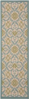 Caribbean Ivory Blue Indoor/Outdoor Area Rug