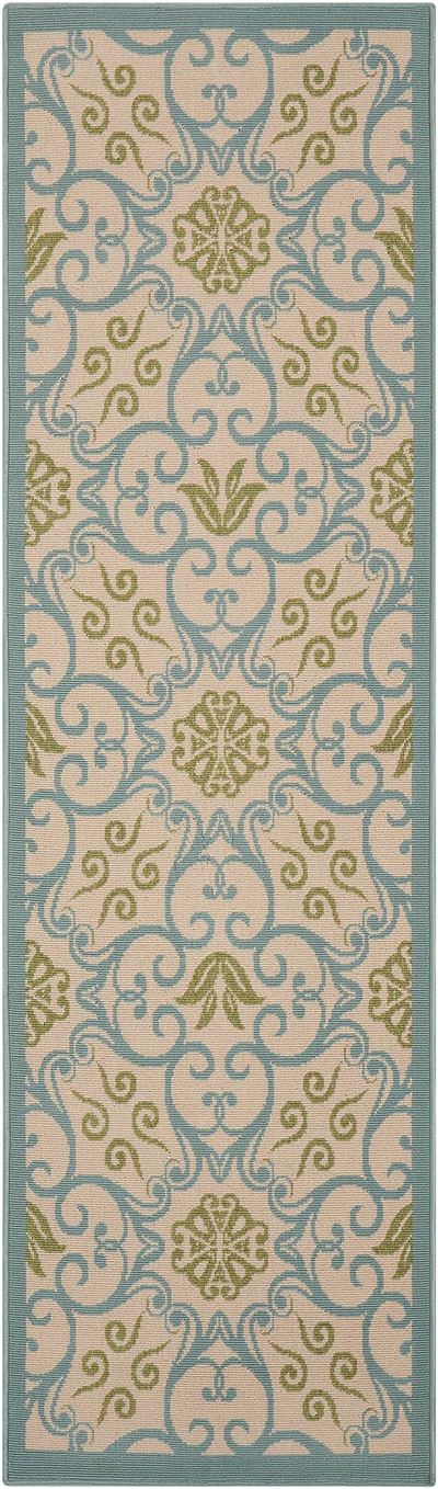 Caribbean Ivory Blue Indoor/Outdoor Area Rug