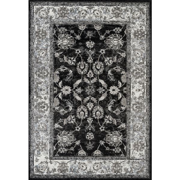 Alexandria Black Bordered Rectangular Accent Rug 2'x3'