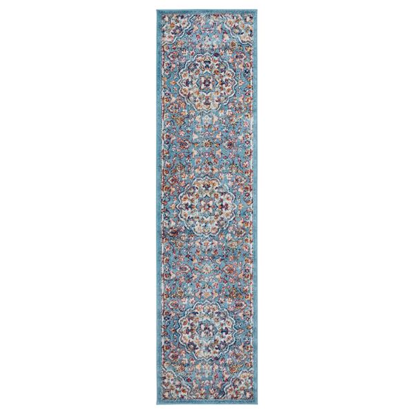 Alexandria Blue Medallion Runner Rug 2'6"x10'3"