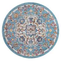 Alexandria Blue Medallion Round Rug 6'7"x6'7"