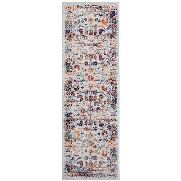 Alexandria Orange Bordered Runner Rug 2'x6'