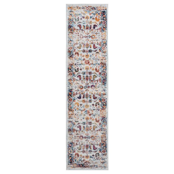 Alexandria Orange Bordered Runner Rug 2'6"x10'3"