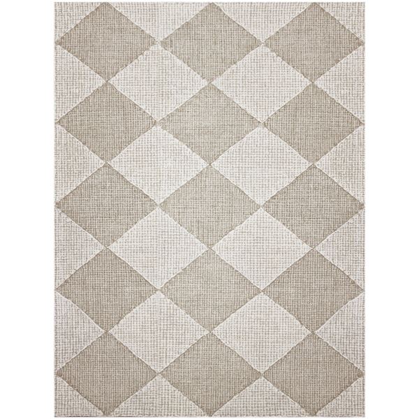 Amanya Ivory Hand-Tufted Rectangular Area Rug 7'6"x9'6"