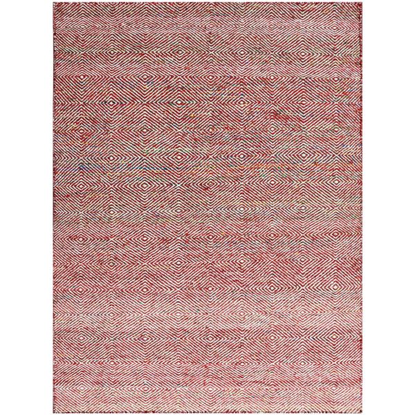 Amber Red Hand-Woven Rectangular Area Rug 5'x8'