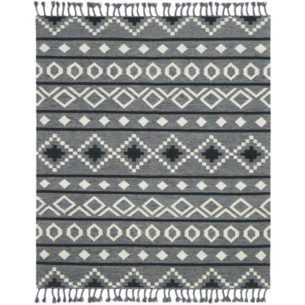 Artifacts Dark Gray Flat-Weave Rectangular Area Rug 9'x12'