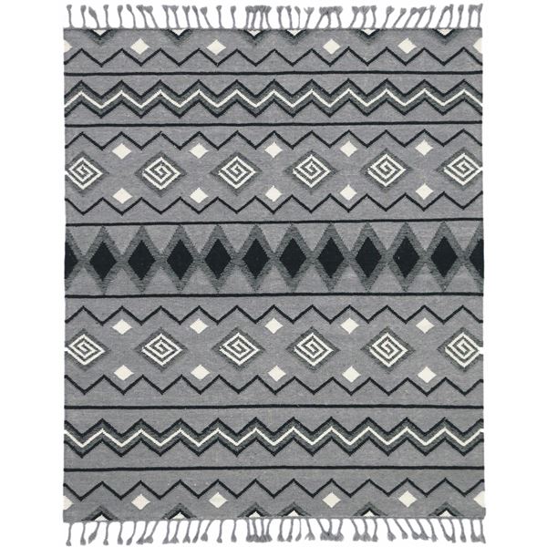 Artifacts Gray Flat-Weave Rectangular Area Rug 5'x8'