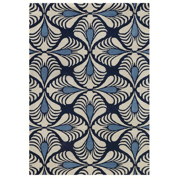 Bombay Blue Hand-Tufted Rectangular Area Rug 8'x11'