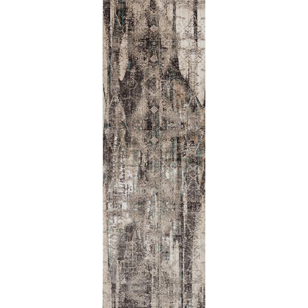 Cambridge Gray Abstract Runner Rug 2'6"x8'