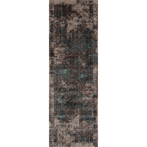 Cambridge Charcoal Pattern Runner Rug 2'6"x8'