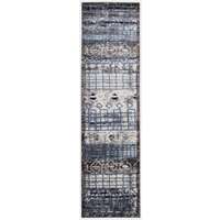 Caribe Blue Geometric Runner Rug 2'1"x6'4"